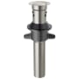 Delta Push Pop Up Drain with Overflow and Metal Tail Piece Brilliance Stainless